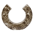 Tabletop Decor Accent- Open-Curved Frame- Brown Marble-Like Resin 14 Inch