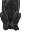 Decorative Monkey Sculpture in Seated Pose- Matte Black Ceramic 12 Inch