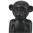 Decorative Monkey Sculpture in Seated Pose- Matte Black Ceramic 12 Inch