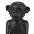 Decorative Monkey Sculpture in Seated Pose- Matte Black Ceramic 12 Inch