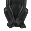 Decorative Monkey Sculpture in Seated Pose- Matte Black Ceramic 12 Inch
