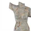 Ricky Female Torso Sculpture- Black Base- Distress Gray Resin 17 Inch