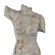 Ricky Female Torso Sculpture- Black Base- Distress Gray Resin 17 Inch