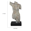 Ricky Female Torso Sculpture- Black Base- Distress Gray Resin 17 Inch