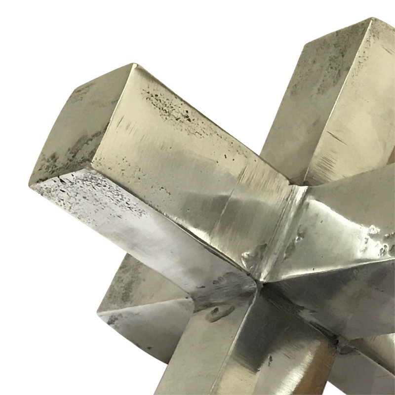 Pearl Abstract Starburst Tabletop Decorative Accent- Silver Metal 8 Inch