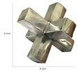 Pearl Abstract Starburst Tabletop Decorative Accent- Silver Metal 8 Inch