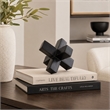 Pearl Abstract Starburst Tabletop Decorative Accent- Black Metal 8 Inch