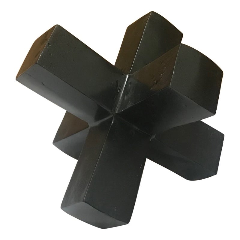 Pearl Abstract Starburst Tabletop Decorative Accent- Black Metal 8 Inch