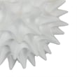 Saima Decorative Orb Sculpture with Spiked Patterns- White Resin 9 Inch