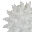 Saima Decorative Orb Sculpture with Spiked Patterns- White Resin 9 Inch