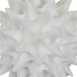 Saima Decorative Orb Sculpture with Spiked Patterns- White Resin 9 Inch