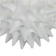 Saima Decorative Orb Sculpture with Spiked Patterns- White Resin 9 Inch
