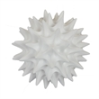 Saima Decorative Orb Sculpture with Spiked Patterns- White Resin 9 Inch