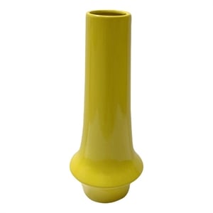 Ziva Tall Decorative Vase with Flared Base- Yellow Ceramic 16 Inch