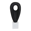 Decorative Tabletop Accent- White Marble Base- Black Teardrop- 18 Inch