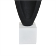 Decorative Tabletop Accent- White Marble Base- Black Teardrop- 18 Inch