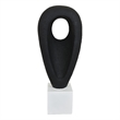 Decorative Tabletop Accent- White Marble Base- Black Teardrop- 18 Inch