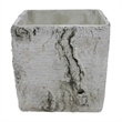 Outdoor Decorative Planter- Faux Bois Textured Terracotta- 7 Inch Gray