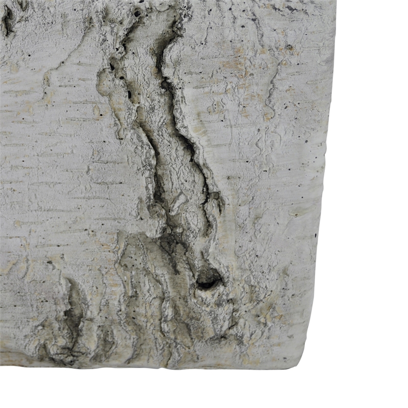 Outdoor Decorative Planter- Faux Bois Textured Terracotta- 7 Inch Gray