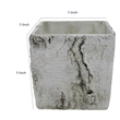 Outdoor Decorative Planter- Faux Bois Textured Terracotta- 7 Inch Gray
