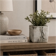 Outdoor Decorative Planter- Faux Bois Textured Terracotta- 7 Inch Gray
