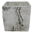Outdoor Decorative Planter- Faux Bois Textured Terracotta- 7 Inch Gray