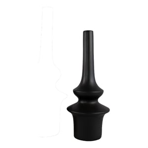 Fea Decorative Flower Vase- Narrow Mouth- Turned Black Ceramic- 17 Inch