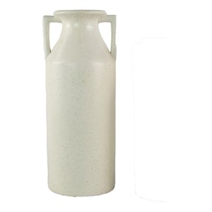 Decorative Flower Vase- Farmhouse Milk Jug Style- 17 Inch White Ceramic