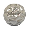 Decorative Accent Sculpture Orb- Faceted Glam Silver Ceramic- 9 Inch