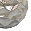Decorative Accent Sculpture Orb- Faceted Glam Silver Ceramic- 9 Inch