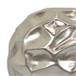 Decorative Accent Sculpture Orb- Faceted Glam Silver Ceramic- 9 Inch