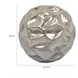 Decorative Accent Sculpture Orb- Faceted Glam Silver Ceramic- 9 Inch