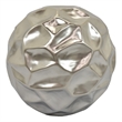 Decorative Accent Sculpture Orb- Faceted Glam Silver Ceramic- 9 Inch