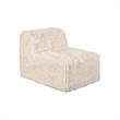 Appi Modular Armless Chair- Compressed Foam Fill Sand Beige Faux Fur