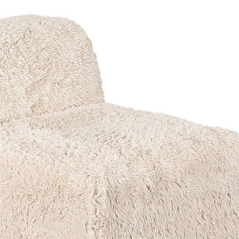 Appi Modular Armless Chair- Compressed Foam Fill Sand Beige Faux Fur