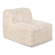 Appi Modular Armless Chair- Compressed Foam Fill Sand Beige Faux Fur