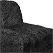 Appi Modular Armless Chair- Compressed Foam Fill Black Shaggy Faux Fur
