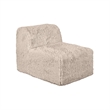 Appi Modular Armless Chair- Compressed Foam Fill Taupe Brown Faux Fur