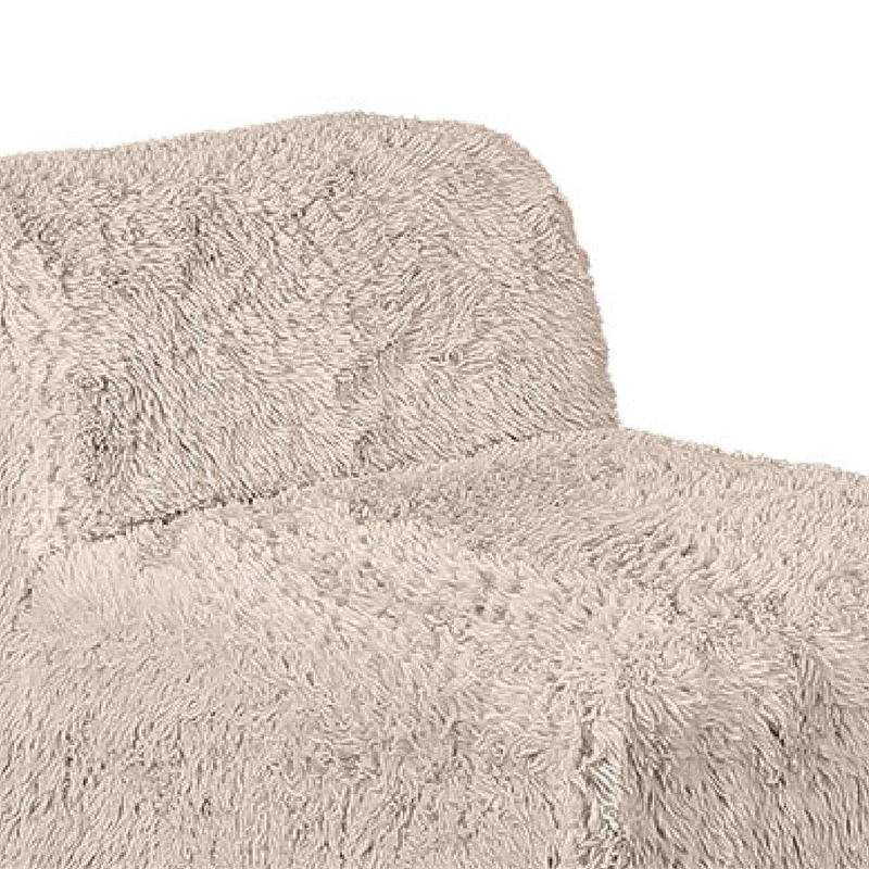 Appi Modular Armless Chair- Compressed Foam Fill Taupe Brown Faux Fur