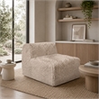 Appi Modular Armless Chair- Compressed Foam Fill Taupe Brown Faux Fur
