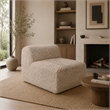 Appi Modular Armless Chair- Compressed Foam Fill Taupe Brown Faux Fur