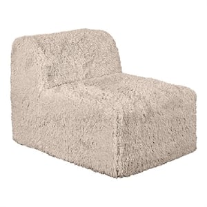 Appi Modular Armless Chair- Compressed Foam Fill Taupe Brown Faux Fur