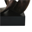 Tabletop Decor - Abstract Loop Sculpture - Plinth Base Bronze Black-11 Inch
