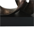 Tabletop Decor - Abstract Loop Sculpture - Plinth Base Bronze Black-11 Inch