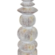Tabletop Decor Candle Holder - Sculpted Turned Whitewash Resin-18 Inch