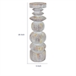Tabletop Decor Candle Holder - Sculpted Turned Whitewash Resin-18 Inch