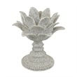 Tabletop Decor Candle Holder - Lotus Leaf Sculptural-Speckled Gray- 10 Inch