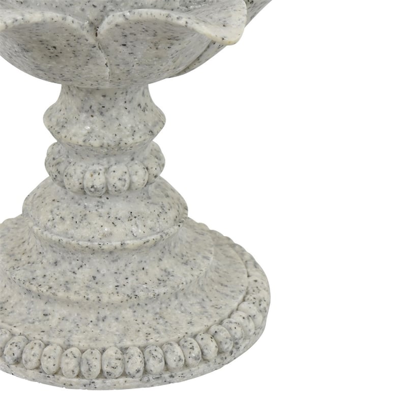 Tabletop Decor Candle Holder - Lotus Leaf Sculptural-Speckled Gray- 10 Inch