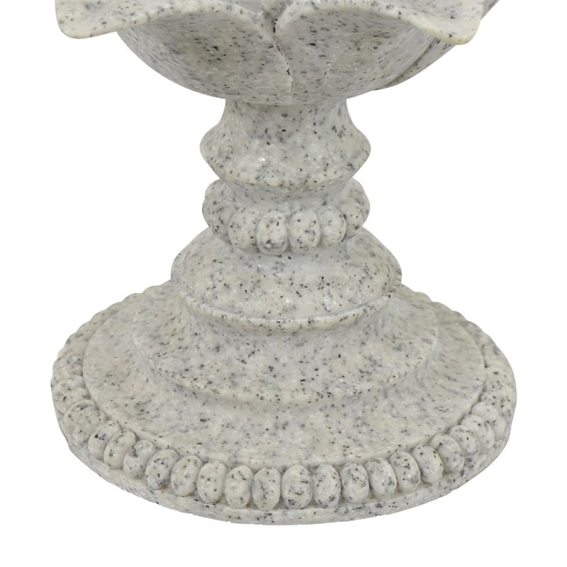 Tabletop Decor Candle Holder - Lotus Leaf Sculptural-Speckled Gray- 10 Inch