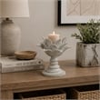 Tabletop Decor Candle Holder - Lotus Leaf Sculptural-Speckled Gray- 10 Inch